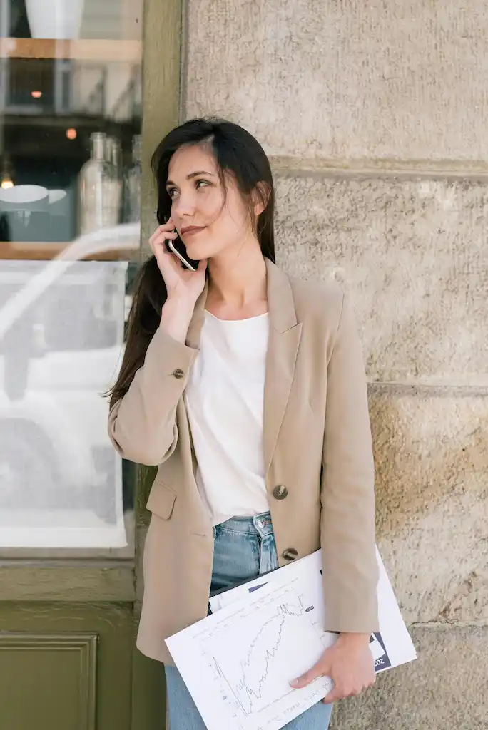 woman talking on phone